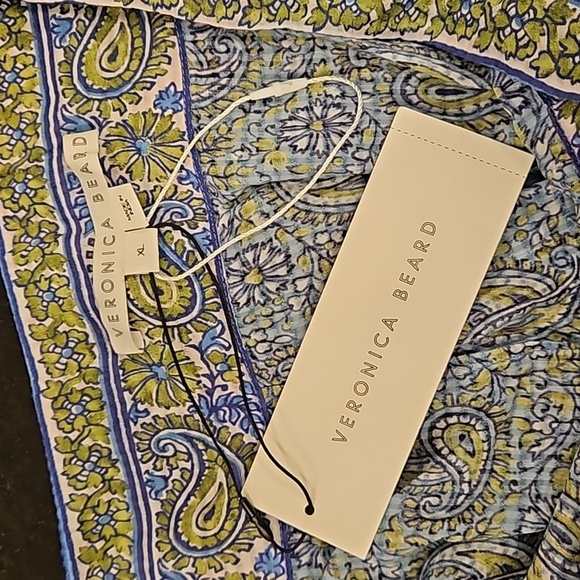 💕VERONICA BEARD💕 Amura Coverup Skirt ~ Electric Blue Paisley Print XL NWT - Picture 15 of 16